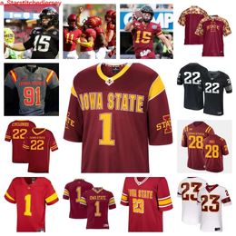 2023 Iowa State Cyclones voetbalshirt 63 Jim Bonifas 79 Deylin Hasert 51 Brendan Black 17 Beau Freyler 33 Jack Sadowsky V 73 Brady