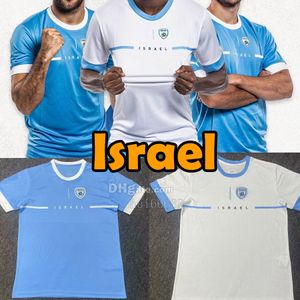 2023 Israëlisch voetbalelftal voetbalshirts 22 2023 Nieuwste sport outdoor voetbalshirts thuis blauw awya wit voetbalshirts