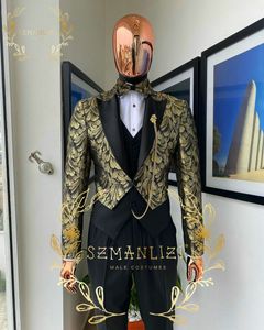 2023 italien Tailcoat Design hommes costumes pour mariage veste pantalon gilet formel bal hommes costume Terno ensemble garçons d'honneur marié Tuxedos