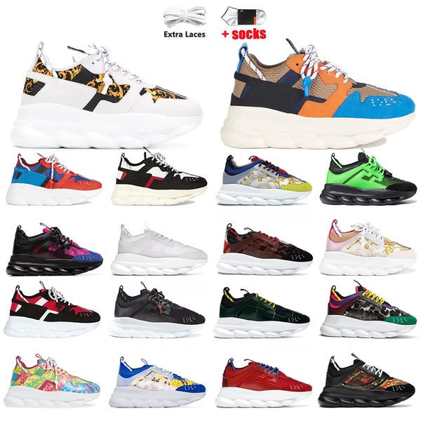 2023 Italie Chaîne Designer Chaussures Top Qualité Réaction baskets triple noir blanc daim multicolore Hauteur Réfléchissant Luxe Femmes Hommes Designer Baskets sport