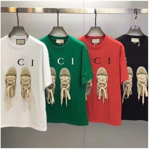 2023 Italie Designer Femme MenT-shirt Luxe Coton Europe Chaussures de sport 2G Imprimer Graphic Applique Scoop Neck Noir Blanc Style Tee Tops