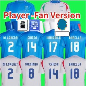 2023 Jerseys de football de l'équipe nationale de l'Italie - authentique Bonucci, Jorginho, insigne, kits de joueurs Verratti pour hommes et enfants