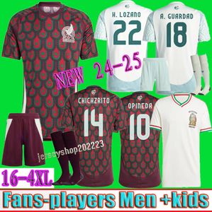 Jugador Fans 2024 2025 MeXiCO Camisetas de fútbol CHICHARITO 24/25 Equipo nacional Local Visitante RAUL H.LOZANO A.VEGA G.OCHOA S.GIMENEZ GIMENEZ LOZANO Camiseta de fútbol Hombres Niños MUJERES