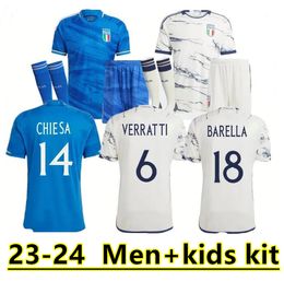 2023 italië voetbalshirts Italia 23 24 Fans versie maglie da calcio VERRATTI CHIESA GNONTO voetbalshirt T LORENZO PINAMONTI POLITANO GRIFO kindertenue uniform S-4XL 66