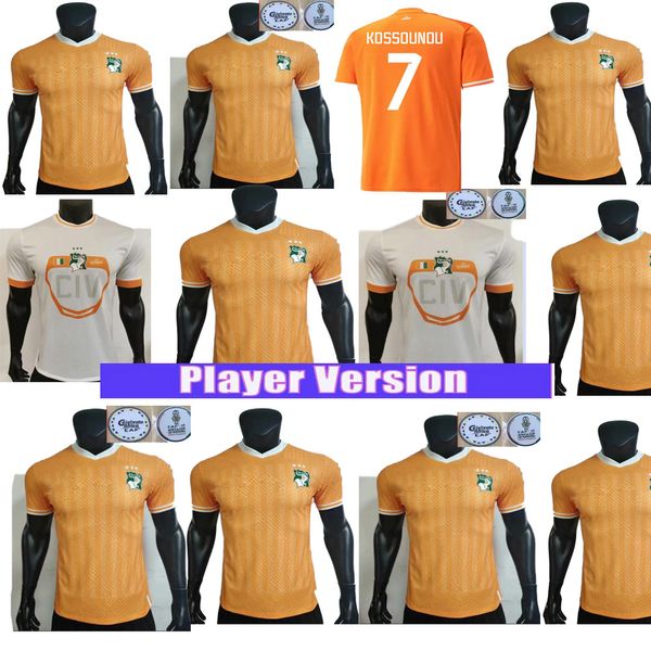 2023 Côte d'Ivoire Soccer Jerseys Équipe nationale de football KESSIE ZAHA 23 24 Côte d'Ivoire Chemises de football CORNET DROGBA Hommes version joueur Uniformes Kits Chaussettes Ensembles complets