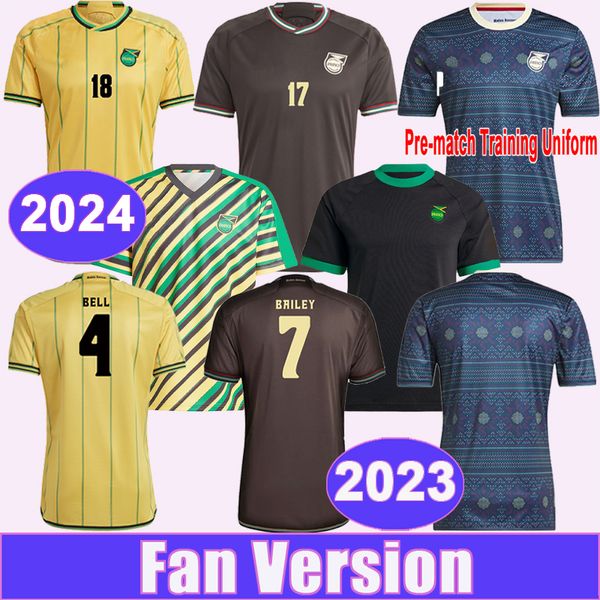 2023 Jamaïque Hommes ANTONIO NICHOLSON Soccer Jersey Morrison Bailey Lowe Bell Brown Home Away Uniforme d'entraînement d'avant-match 2024 Vêtements d'entraînement Chemises de football