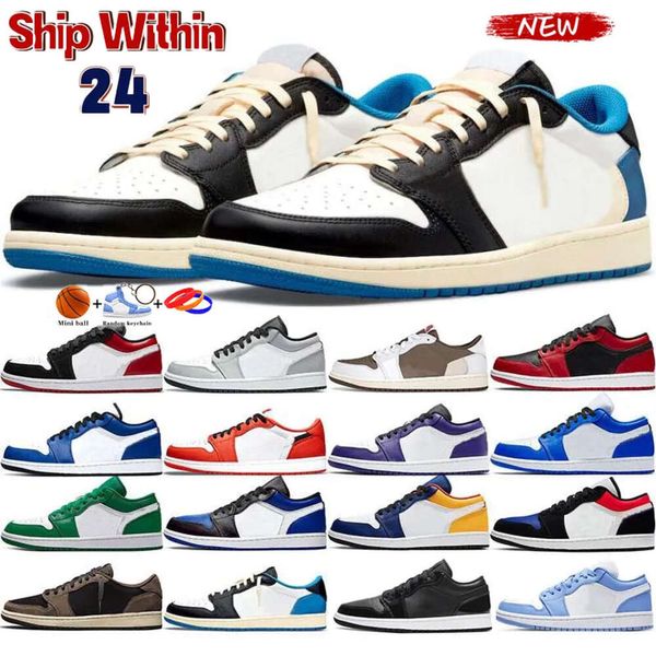 2023 Jumpman 1 Jordenss 1s Zapatos de baloncesto bajos Mocha Crater Negro Gris Bred Toe Panda Equipo Rojo Zapatillas de deporte para hombre Entrenadores para caminar al aire libre