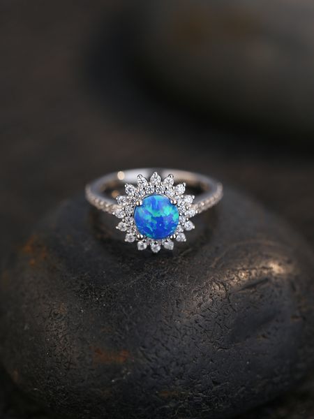 2023 Japón y Corea del Sur nuevo S925 anillo de plata esterlina anillo de gema australiana moda anillo exquisito joyería de mujer