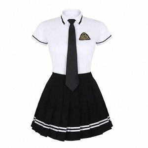 2023 Japanse School Meisje Uniform Pak Wit Korte Mouw T-shirt Top Plooirok Cosplay Koreaanse Meisjes Student Kostuum Set O8l0 #