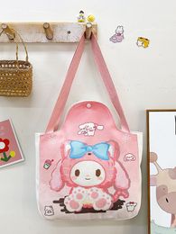 2023 Japonais Soft mignon Girl Cartoon Canvas Sac mignon Bunny Student épaule grande capacité à main