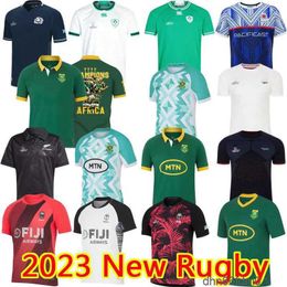 2023 Jerseys South Englands Afrique Irlande Black Samoas RUGBY Ecosse Fidji 23 24 Mondes Rugby Home Away Mens Shirt Jersey 7W7F