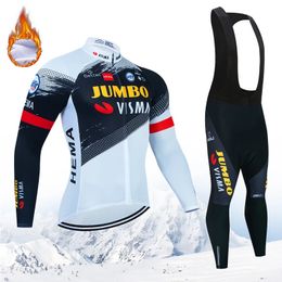 2023 JUMBO VISMA Conjunto deportivo Ropa de ciclismo Hombre Jersey Bicicleta para hombres Ropa térmica MTB Jersey masculino Uniforme de carretera Traje Blusa 240112