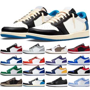 2023 Jumpman 1 Low Basketball Shoes Mocha 1s Sneakers Crater Black Grey Bred Toe Panda Team Red Mens Sneaker Trainers Outdoor Walking EUR 36-48
