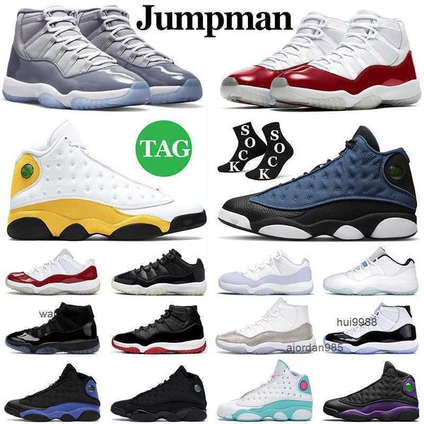 2023 Jumpman 11 11s Chaussures de basket-ball pour hommes 13 13s Hommes Femmes Baskets Cherry Cool Grey Bred Brave Blue Hyper Royal Court Purple Obsidian Femmes JORDON JORDAB