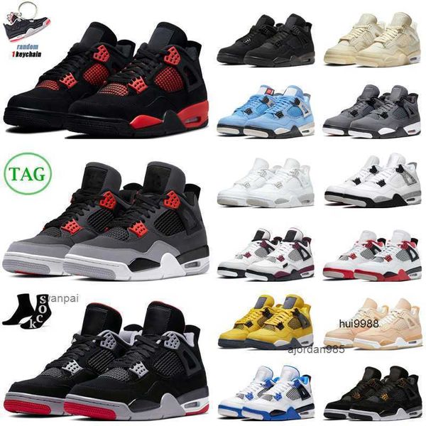 2023 Jumpman 4s Basketball Chaussures Hommes Femmes 4 Red Thunder Infrared Black Cat Bred University Blue Sail Cool Grey Shimmer Neon Mens Trainers Sport JORDON JORDAB