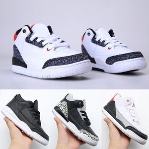 2023 Jumpman Kids 3 Chaussures de basket Designer Sneakers Garçons Filles Banned 3s Athletic Game Royal Obsidian Chicago Red Bred Melody Outdoor 28-35