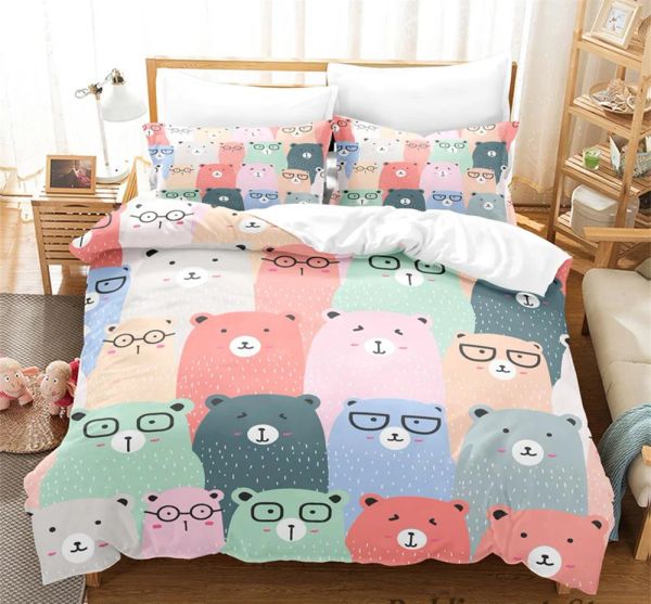 2023 KAWAII CAPYBARAS SET SIGNE SIMPLE TWIN FULL Queen King Size Set Aldult Kid Bedroom Duvetcover Sett 3d Bed Cover Ensemble