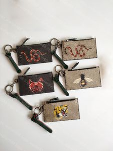 2023 Sleutelhouder Sleutelhanger Heren Portemonnee Pouch Leer Rits Kaarthouder Portefeuilles Designer Vrouwen Kaart Tassen Dames Portemonnee Mini Pochette Zakjes Ketting 523903