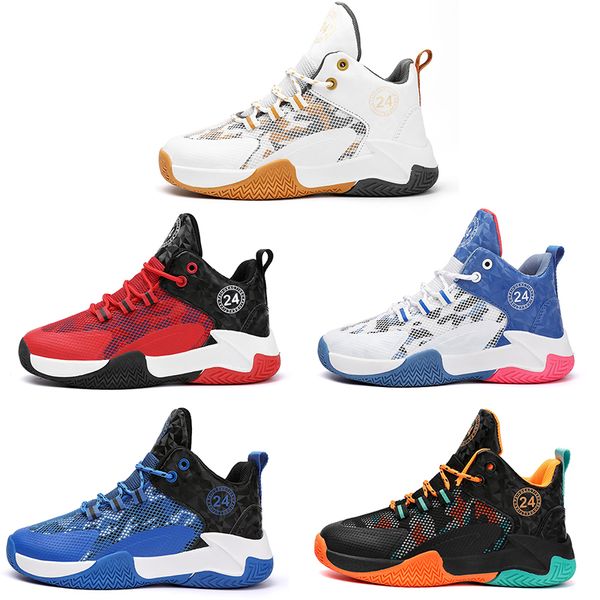 2023 chaussures de basket-ball enfant garçon fille respirant blanc bleu noir orange or hommes formateurs sports de plein air