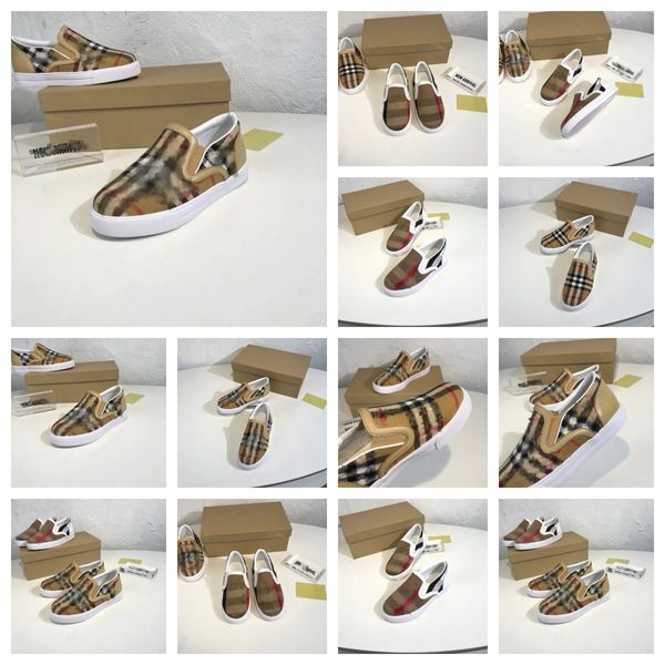 2023 zapatillas de diseñador para niños Zapatos de diseñador de marca de lujo Clásico Verano Primavera Estampado unisex Cuadros Casa Check Slip-on Lazy Toddler Transpirable Tamaños de zapatos para exteriores 25-35