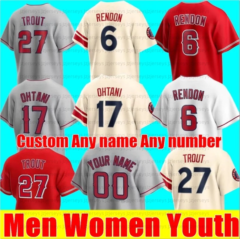 2023 Shohei Ohtani LA honkbalshirt voor kinderen, witte crème Mike Trout City Connect Detmers Anthony Rendon Noah Syndergaard dames jeugdhonkbalshirts