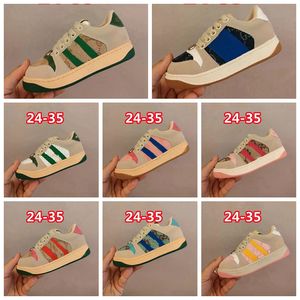 2023 Enfants Chaussures marque Designer Garçons Sport Sneaker Tout-petits Filles Jeune Enfant Enfants Nourrissons Formateurs Courir Bébé Noir Bleu Foncé Rose nouvelle Chaussure Taille Extérieure 24-35