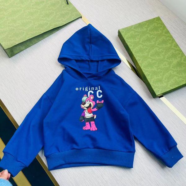 2023 Sweat-shirts pour enfants Garçons Filles Sweats à capuche Lâche Mode Lettre Vague Imprimé Streetwear Hauts Pull Enfants Casual Sweat Bébé Vêtements blanc bleu rose