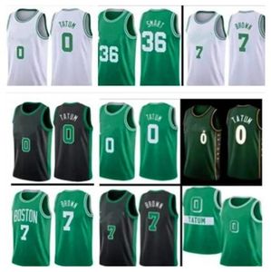 2023 Basketbalshirts voor kinderen jeugd heren 0 33 7 36 Jayson Tatum Larry Bird Jaylen Brown Marcus Smart Kevin Garnett Paul Pierce City Shirt Green Edition Jersey