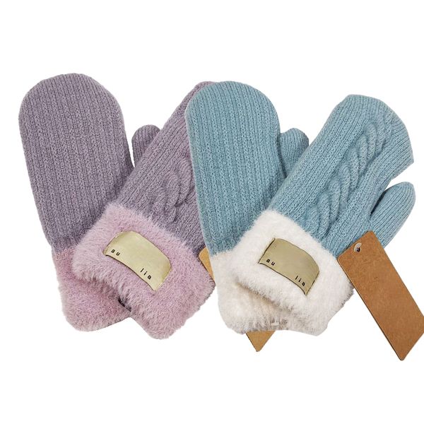 Mitaines tricotées pour hommes et femmes, gants de couple chauds, couleur unie, design classique, nouvelle collection automne-hiver 2023