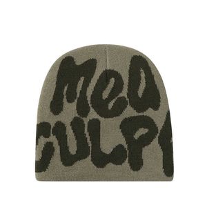 2023 Breien Mutsen Hoed Heren Dames unisex Mea Culpa Y2k mea culpa Warm Hiphop alfabet creatieve hipster Mode brimless cap warm houden buiten Hoeden HKD231031 twee