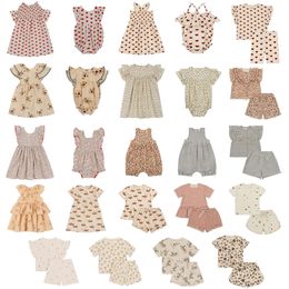2023 KS Girl Floral Printing Robe décontractée bébé Baby Kid Cotton Born Born mignon Toddler Jumpsuit Childre
