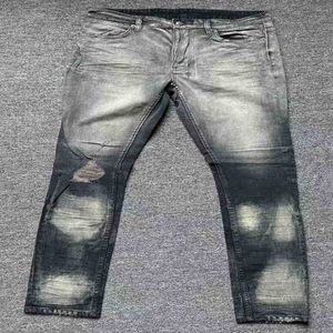 2023 Kusbi Jeans Ontwerpers Broek Ksb Heren Lente/Zomer Gewassen Versleten met Gaten Slim Fitting Stretch 30-40sunf