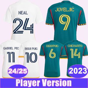 24 25 La Galaxy Chicharito Player Versie voetbaltruiens Mens 2023 Araujo Aguirre Alvarez Home Away voetbalshirt D.Costa Korte mouw volwassen uniformen