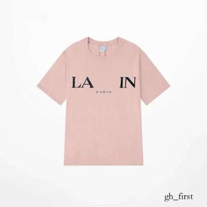 2023 Lanvin Heren T-shirt Designer Luxe Klassiek Borst Letter Gedrukt Heren En Dames Top Zomer Ademend Hoog Lanvins Mode-T-shirt 505