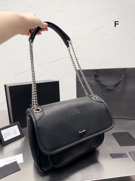 2023 Bolso grande de cuero Niki para axila, bolso con cadena, diseño de hombro, bolso cruzado, bolso de diseñador 10A, bolso para teléfono móvil, monedero, bolso de mujer de 28CM, caja de regalo gratis