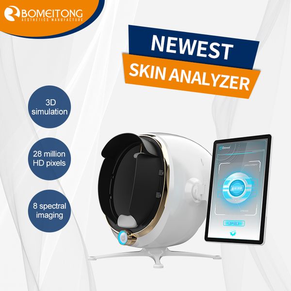 2023 dispositivo facial de la cara del analizador de la piel del detector facial inteligente de la imagen del último análisis de la piel 3D