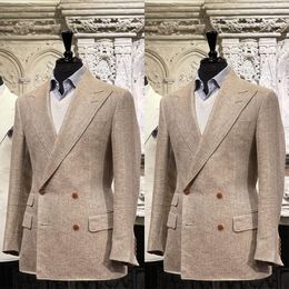 2023 Nieuwste Casual Men Suits Blazer For Wedding Double Breasted Bread Wear Evening Party Prom Tuxedo Jacket Aangepaste alleen jas