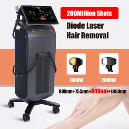 2023 Nieuwste diode laser ontharing machine 2 handgrepen lazer haarreductie schoonheidsapparatuur voor spa salon