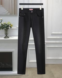 2023 Nieuwste lijst skinny jeans heren rood groen patroon label bloemenprint denim broek borduurwerk mannen modeontwerper hiphop maat 29-40
