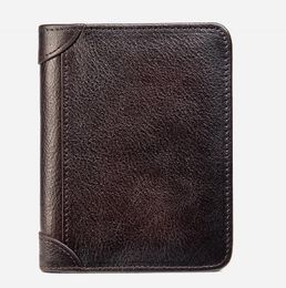 Cartera para hombre ultrafina de cuero 2023, carnet de conducir multifuncional, una capa corta con clip para billetes, piel de vaca