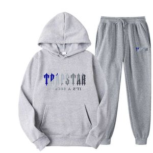 Survêtement Trapstar Marque Vestes pour hommes Vêtements de sport imprimés T-shirts pour hommes 16 couleurs Ensemble chaud de deux pièces Sweat à capuche ample Sweat Pantalon Jogging sur la taille 2xl 3xl