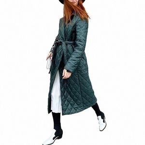 2023 Lg droit avec motif losange manteau d'hiver femmes décontracté ses parkas poches profondes col sur mesure vêtements d'extérieur élégants x0PC #