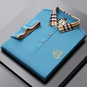 2023 Li Xia Dames Polo Shirt Geruite Hals T-shirt Borduren Zakelijke Mannen Gemerceriseerde Katoen Mannen Korte Mouw paar Top