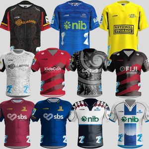 2024 Blues Highlanders Rugby Jerseys 24 25 Crusaders à domicile ALTERNATE Hurricanes Heritage Chiefs Super taille S-5XL chemise