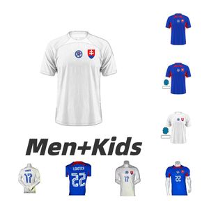 2024 Slowakije Heren Voetballen Nationaal Team Satka Duda Lobotka Hancko Pekarik Haraslin 24 25 Home Blue Awit Men Football Shirt -uniformen