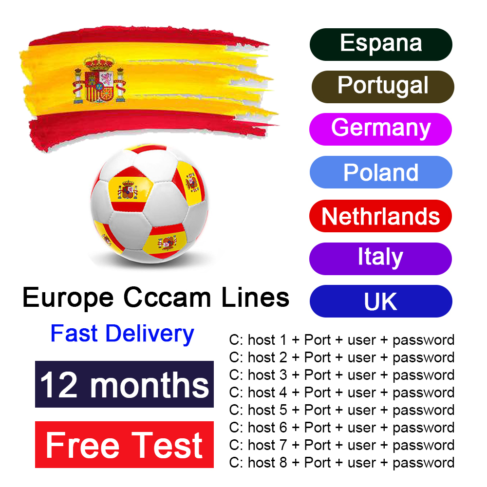 2023 Hat CCCAM EUROPA Almanya Oscam Cline Desky 6/7/8 DVB - S2 Polonya, Portekiz, İspanya ve Kararlı Uydu Alıcı Anteninde Kullanılan Avrupa