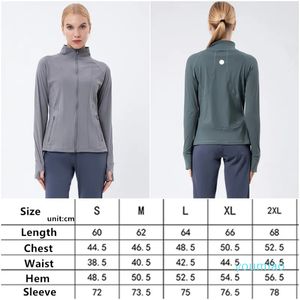 2023-LL Vêtements de sport pour femmes Tenue de yoga Vêtements de fitness Vêtements de sport Vestes extérieures Vêtements de plein air Casual Adulte Exercice de course Hauts à manches longues Respirant