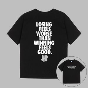 2023 Losing Feels Letter Print Designer Heren T-shirts UNDEFEATED UNDFTD Japan Graphic Tee Heren Dames Unisex T-shirt 100% Katoen Casual Oversize T-shirts S-2XL