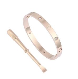 2023 Love Screw armband Designer armbanden luxe sieraden vrouwen bangle klassieke titanium stalen legering kleuren goud/zilver/roos vervagen nooit niet allergisch