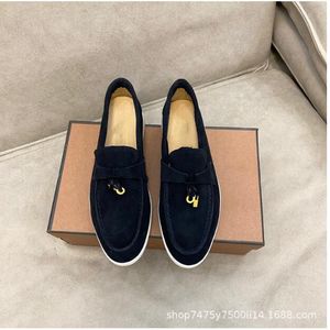 2023 LP Heren/vrouwen Loro Walk Schoenen Luxe Sneakers Jurk Schoen Suède Nubuck Designer Flats Vrije tijd Officiële Grote 006